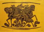 Башаров К.Б. Борьба на коне. Из серии «Узбекские конные игры». 1978